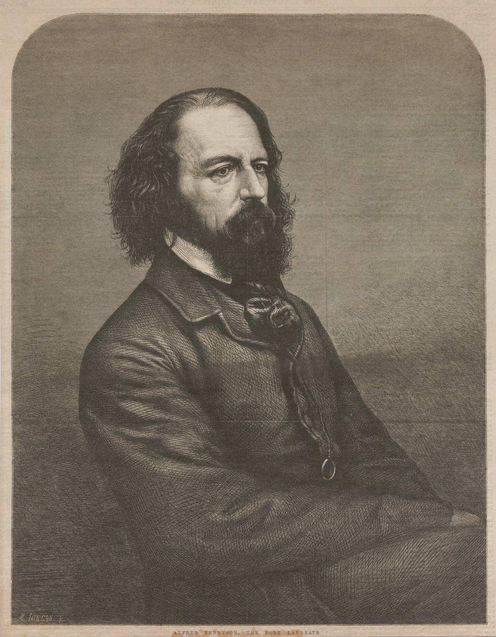 Ritratto di Alfred, Lord Tennyson 1809-1892, 1864 da Mason Jackson