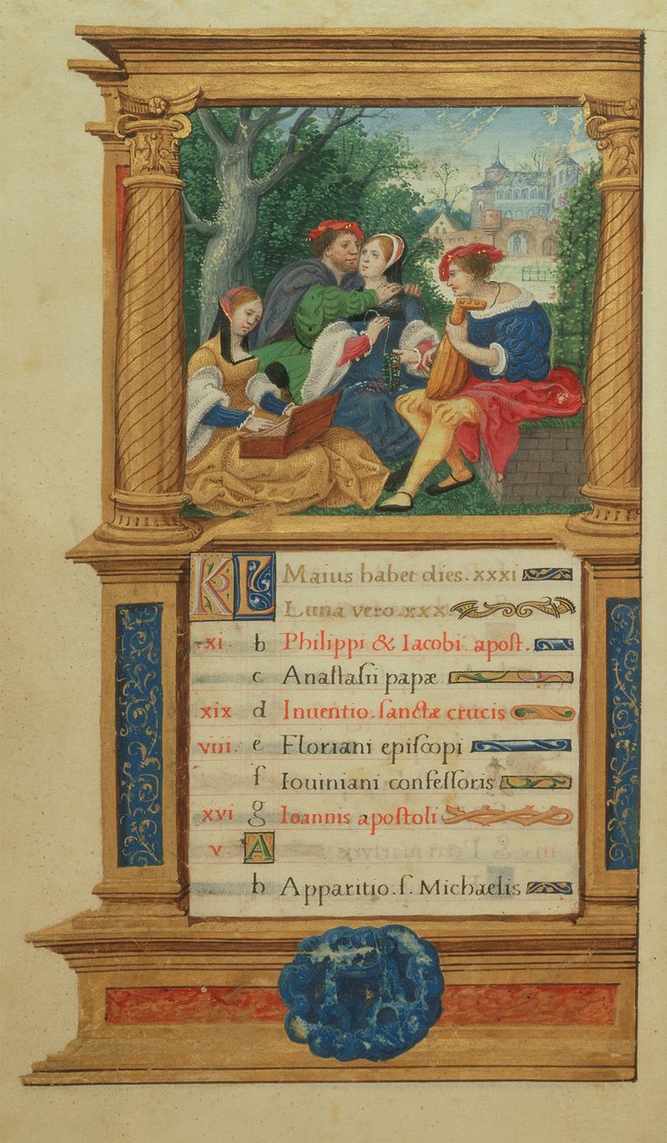 MS W.449 fol.6v Maggio che Suona Musica, c.1525 da Master Jean de Mauleon