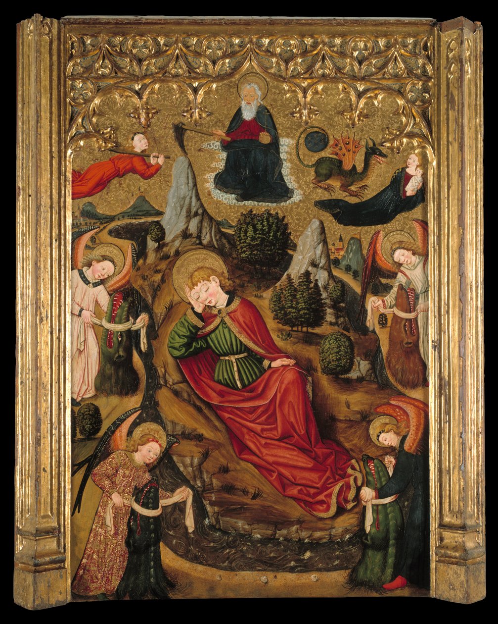 Sogno di San Giovanni Evangelista a Patmos da Master of Aiguatèbia