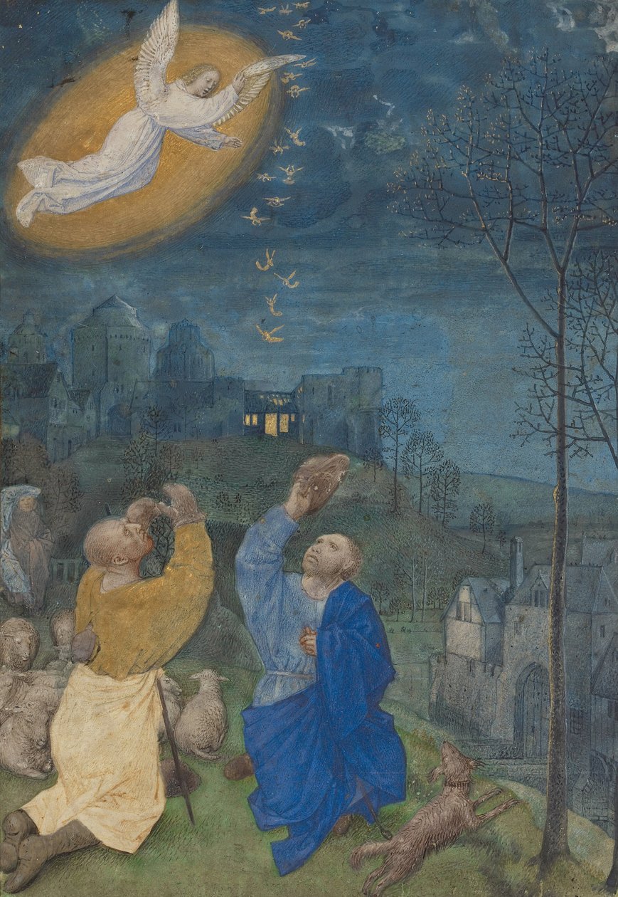 Annunciazione ai pastori da Master of Houghton the Miniatures