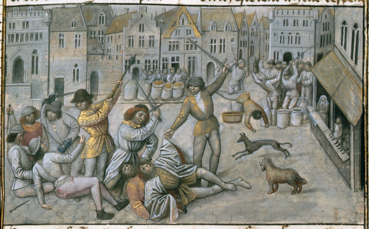 La famiglia Artevelde. Combattimenti di strada a Gand (dettaglio) da Master of Mary of Burgundy