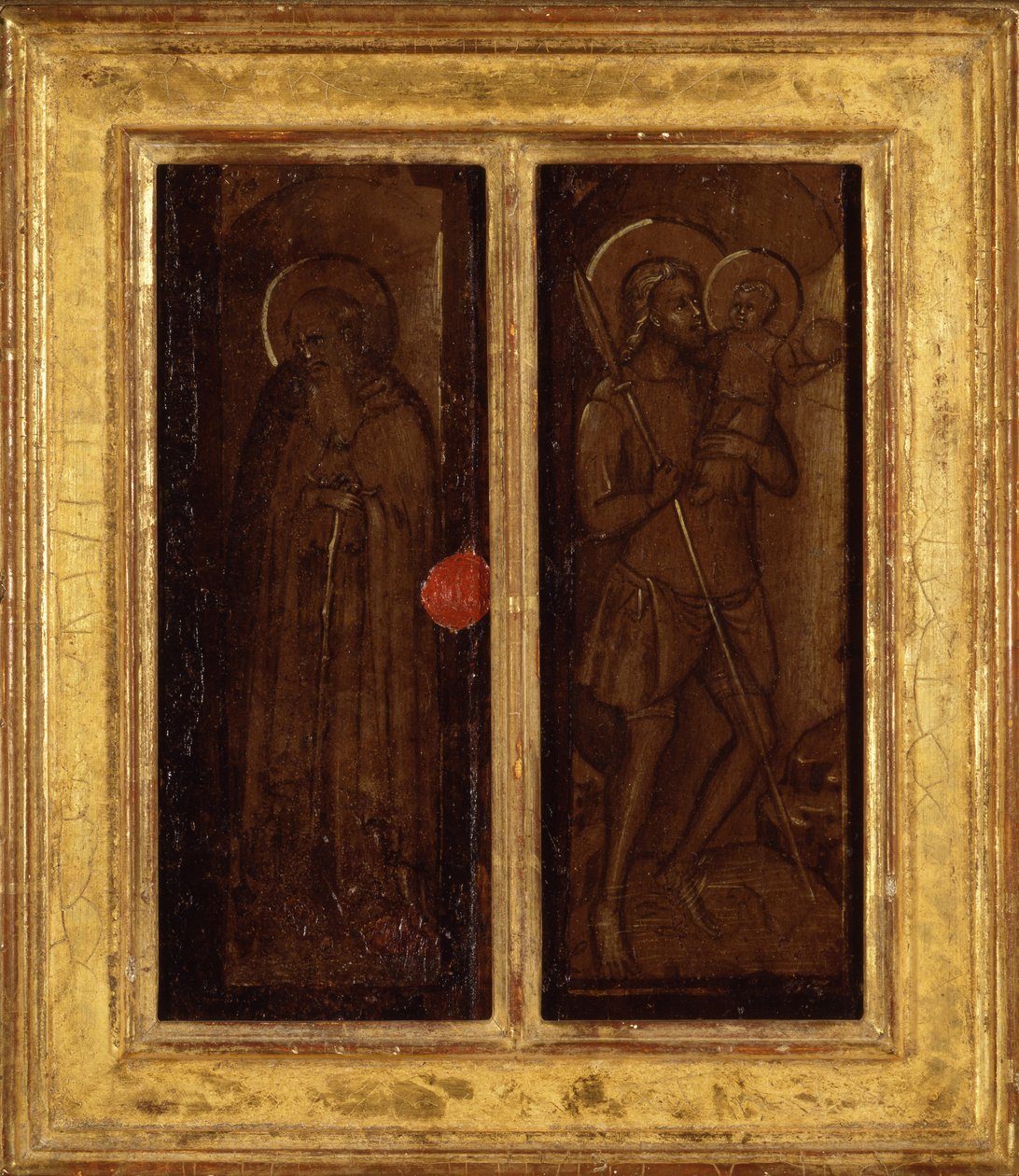 Retro di Santi Giacomo, Antonio Abate, Francesco e Ansano, c.1385-90 da Master of Panzano