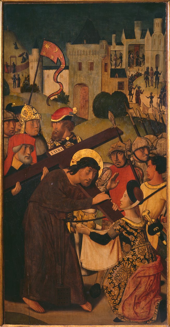 Trittico della Passione, il Trasporto della Croce, pannello sinistro da Master of St. Godelieve Legend
