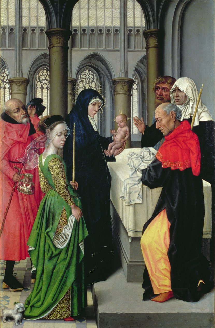Presentazione al Tempio, pannello sinistro di un dittico da Master of the Legend of St. Catherine