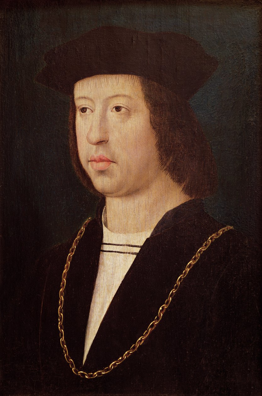 Ritratto di Ferdinando II, Re di Spagna da Master of the Legend of St. Madeleine