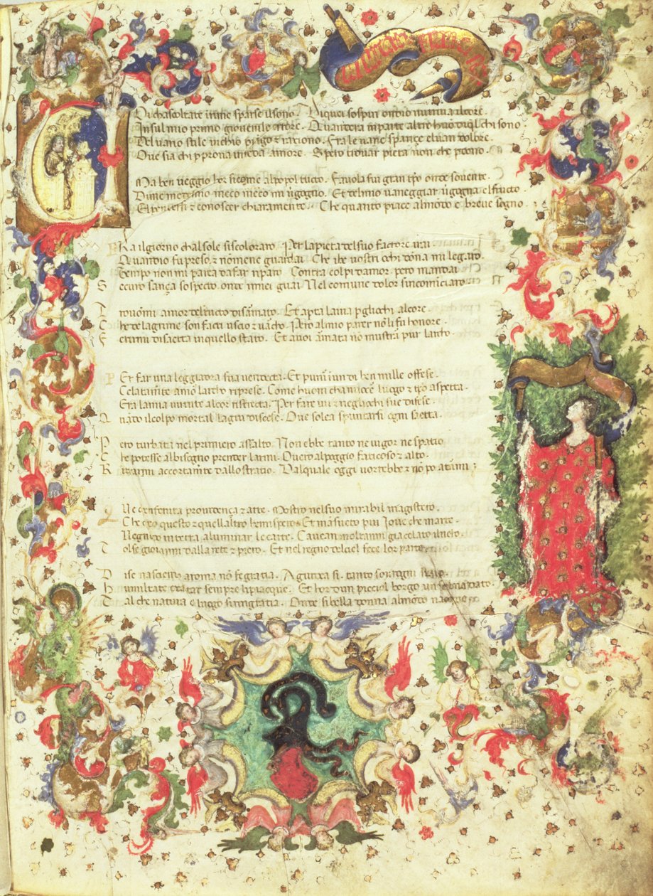 Pagina Illustrata dal Trionfo di Petrarca da Master of the Novella PD