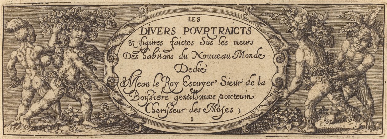 Les divers pourtraicts et figures I (Pagina del titolo) da Master AD