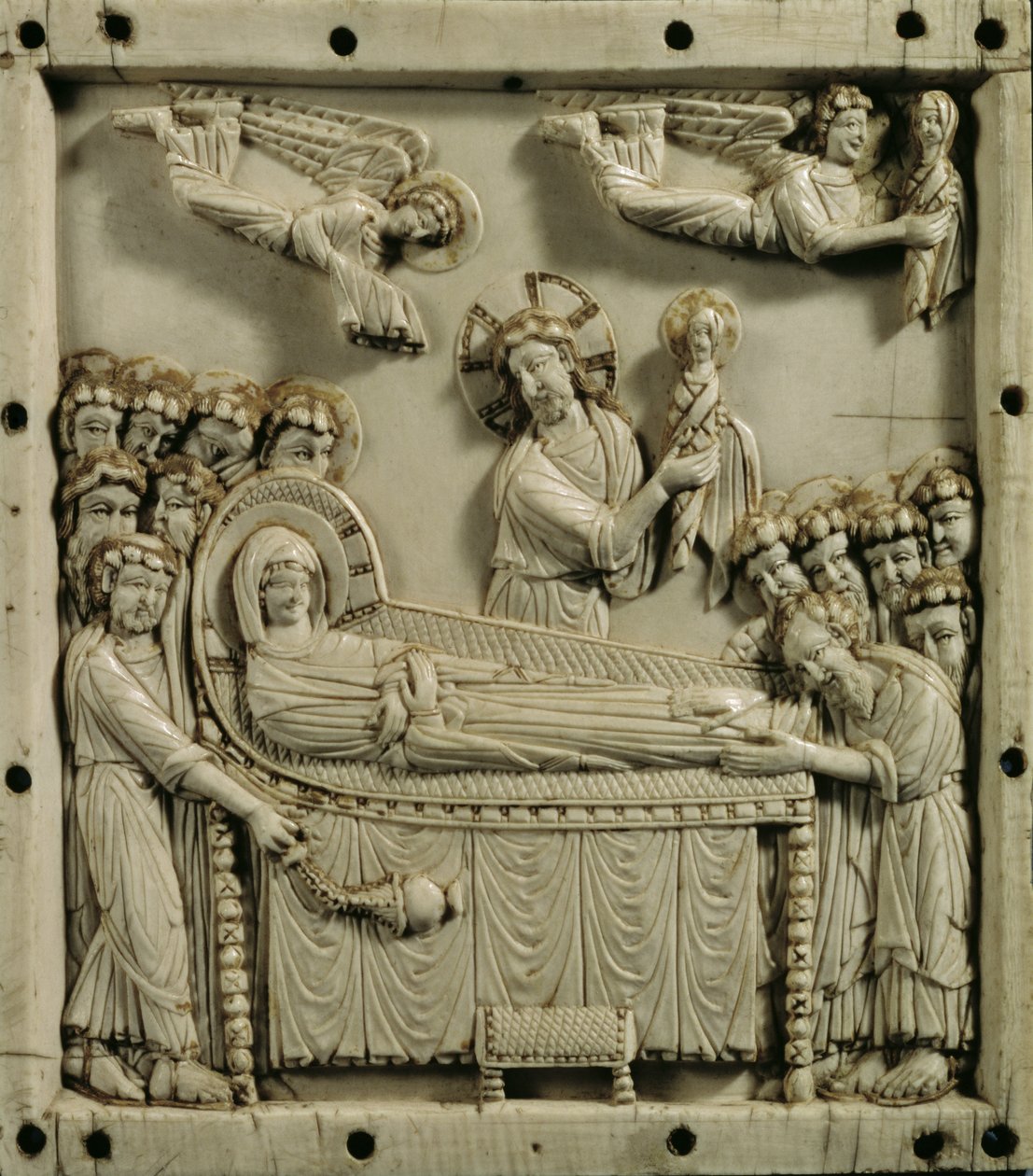 Morte della Vergine ("Koimesis"), bizantino (avorio) da Master Byzantine