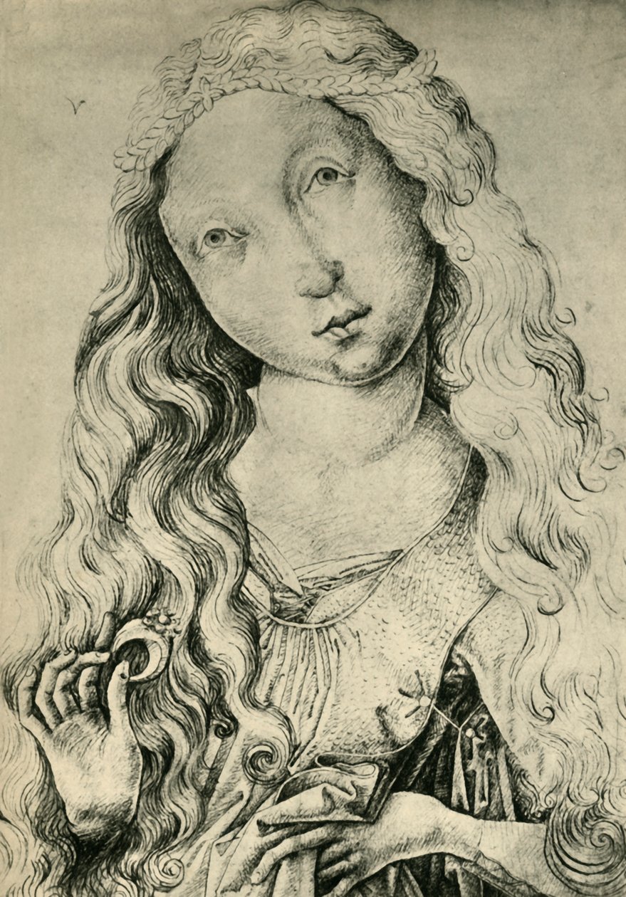 Ritratto di una donna con anello, Santa Caterina, 1450-1470, 1943 da Master ES