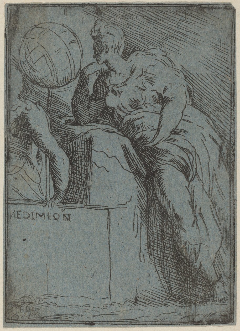 Endimione da Master F.P. after Parmigianino