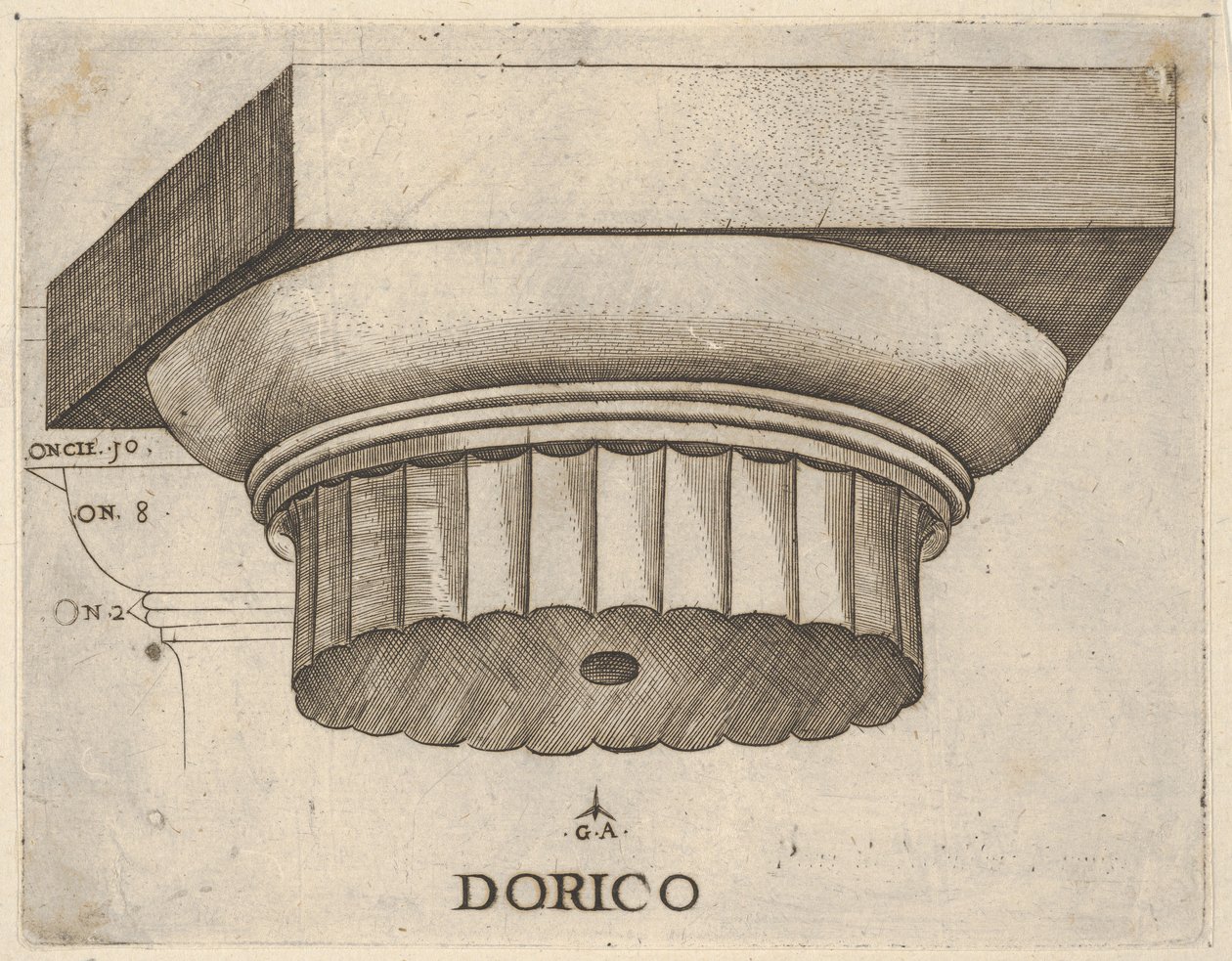 Capitello dorico con misure da Master GA