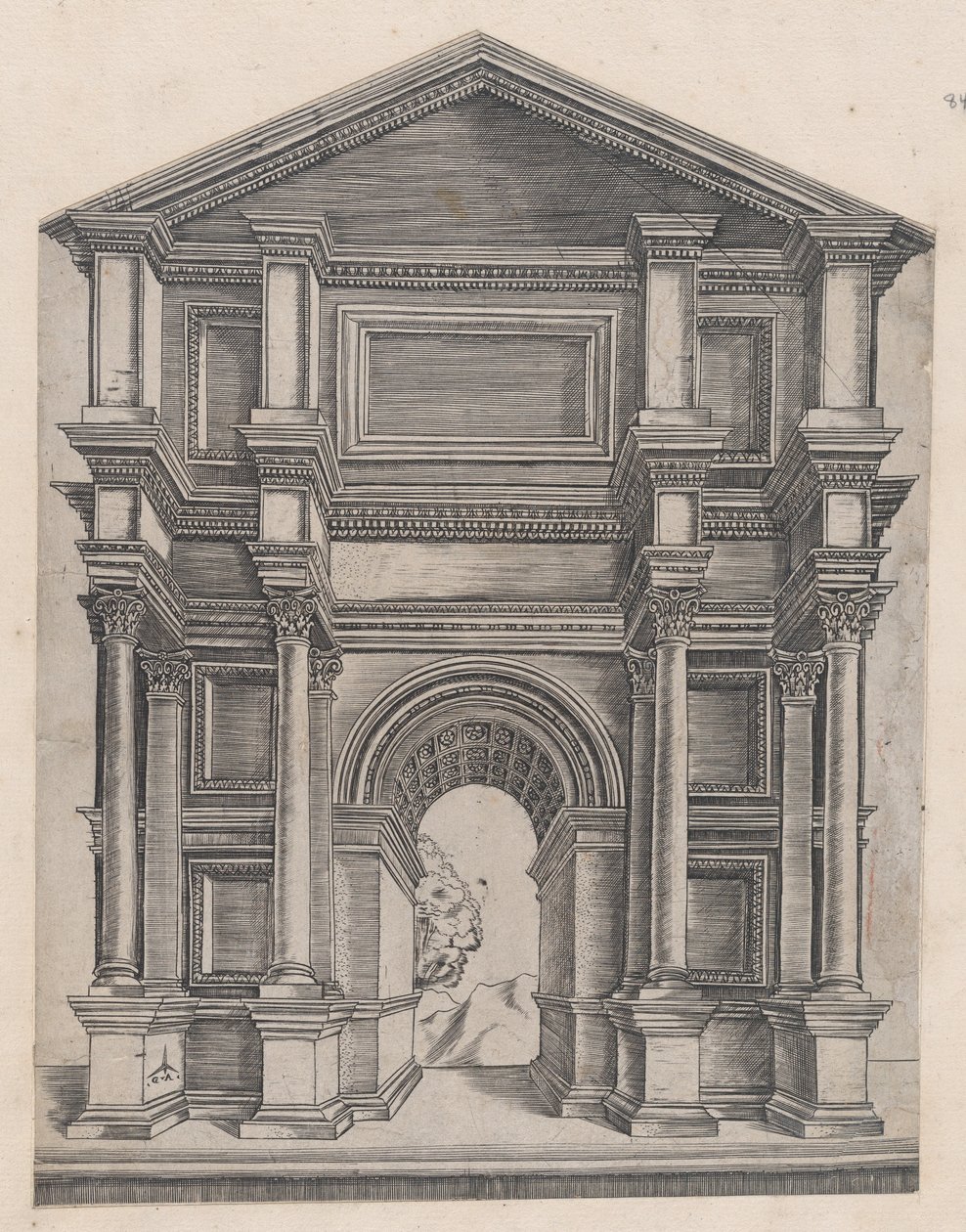 Speculum Romanae Magnificentiae: Arco del Maestro GA con il caltrop da Master GA