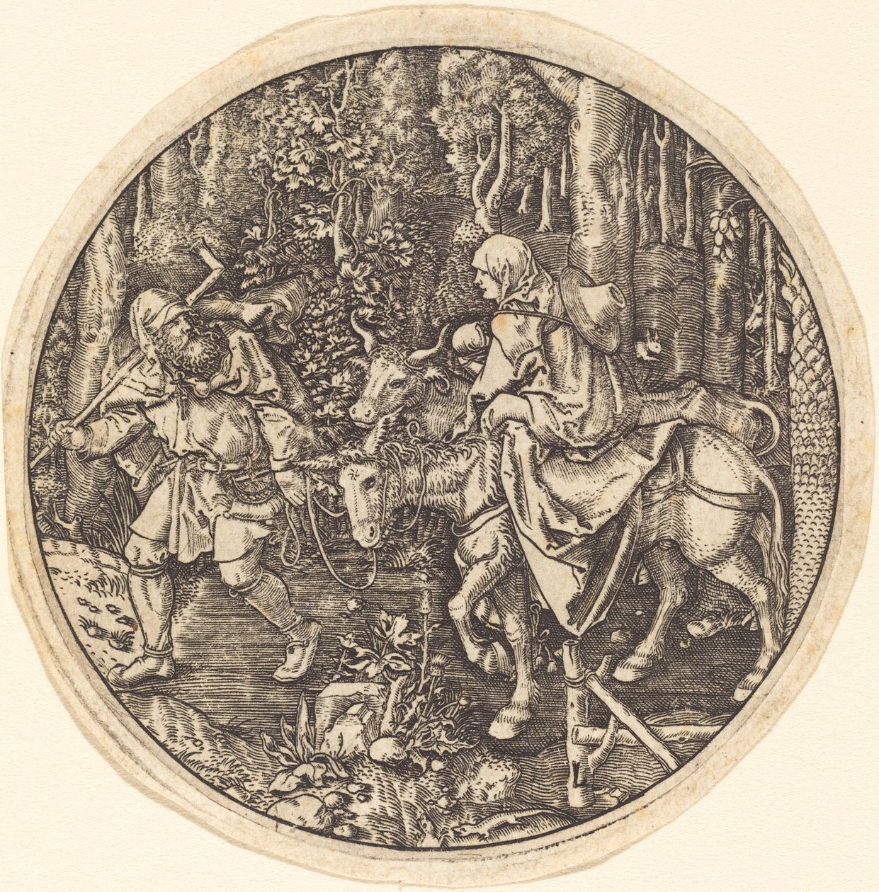 La fuga in Egitto da Master L after Albrecht Dürer