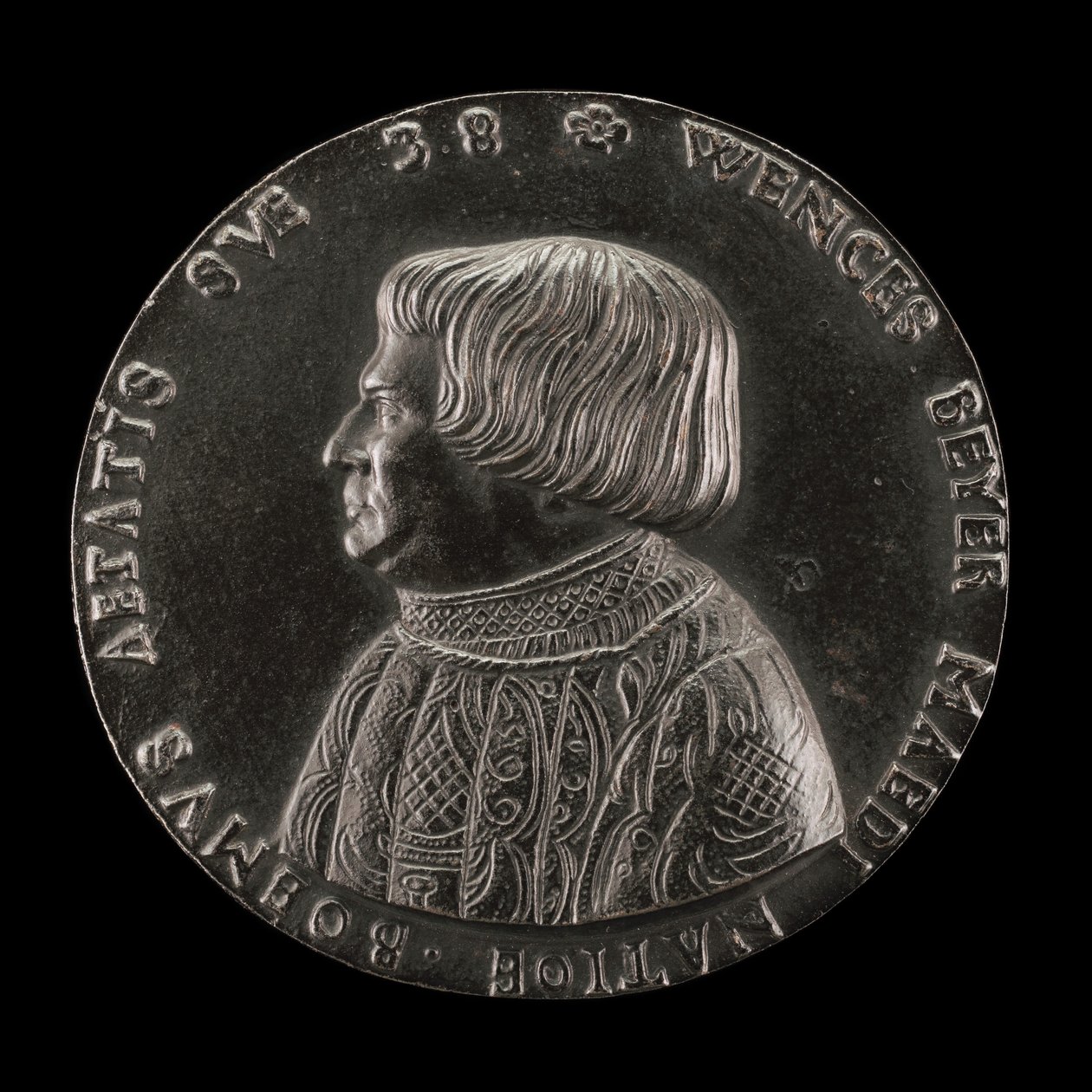 Václav Payer Wenceslaus Beyer, 1488-1537, Medico di Stato della Boemia [recto], 1526 da Master M.P.