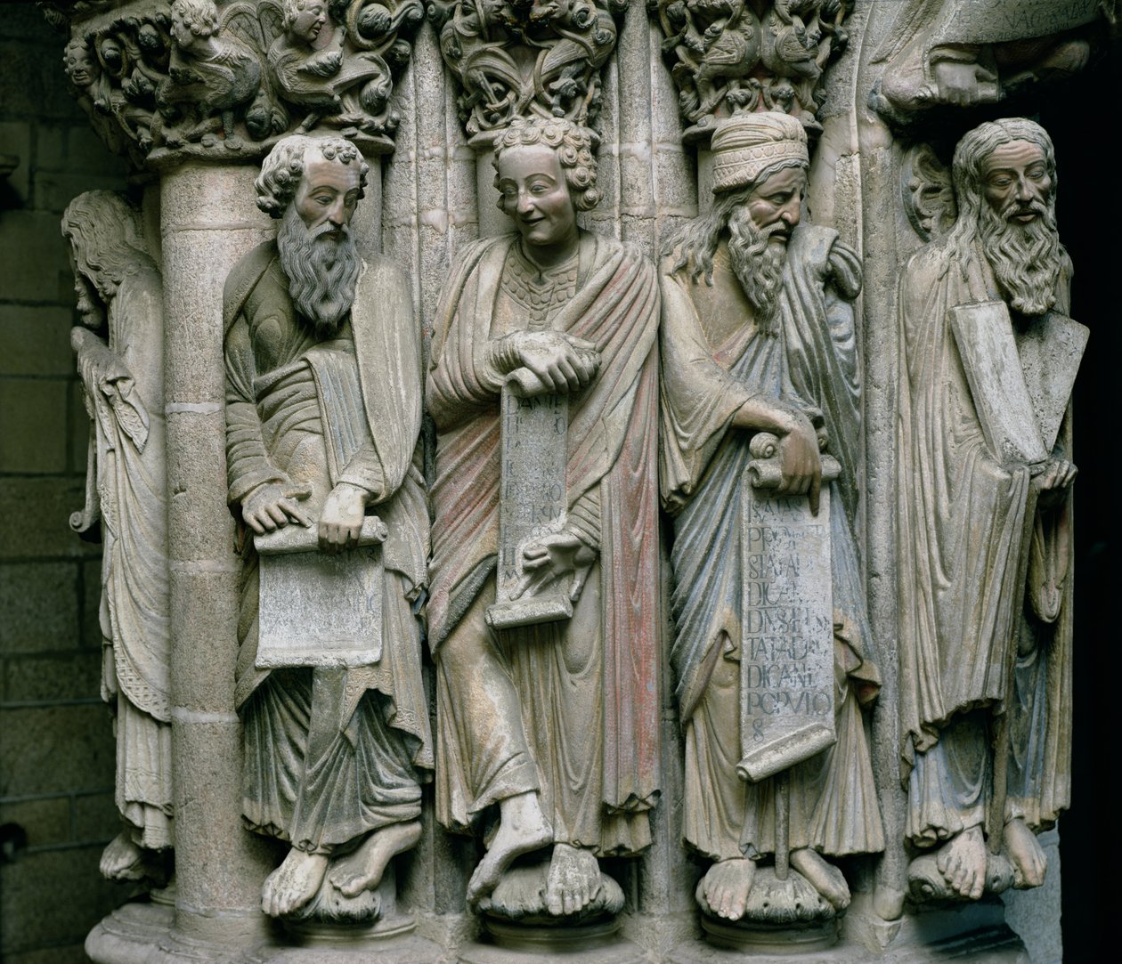 (dettaglio) del Portico de la Gloria con i profeti dell