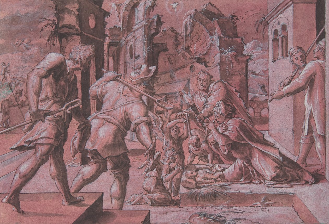 Adorazione dei pastori, 1540-1560 da Master Of The Liechtenstein Adoration