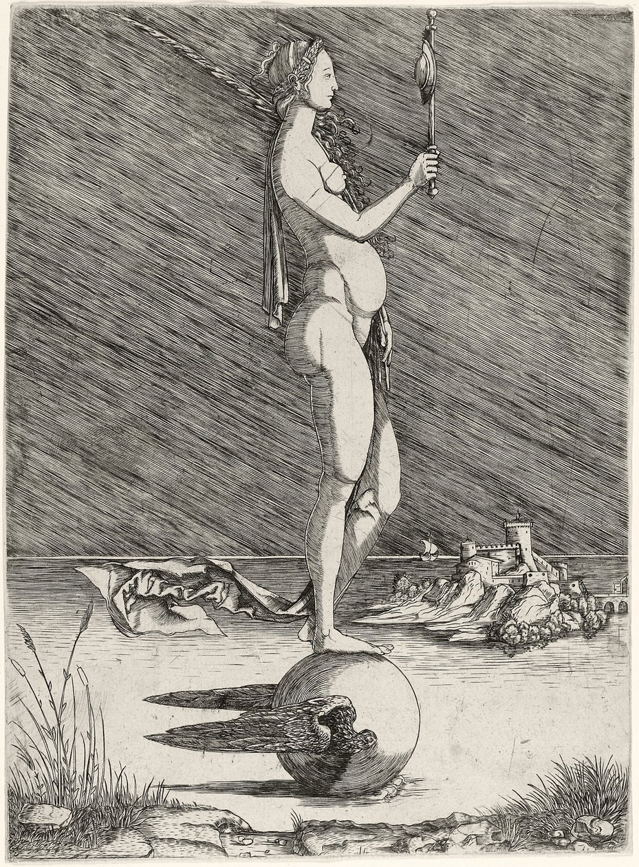 Fortuna che naviga su un globo alato da Master of 1515