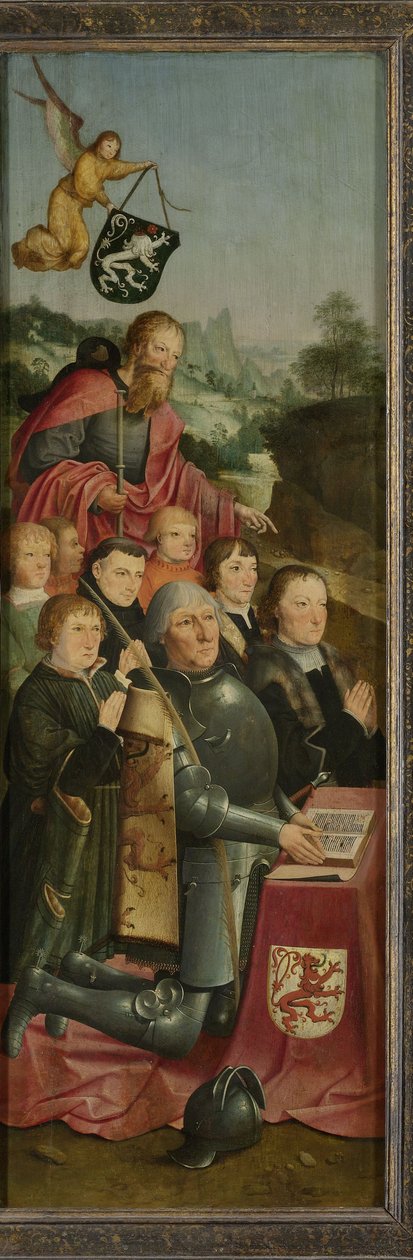 Pannello commemorativo con otto ritratti maschili da Master of Alkmaar