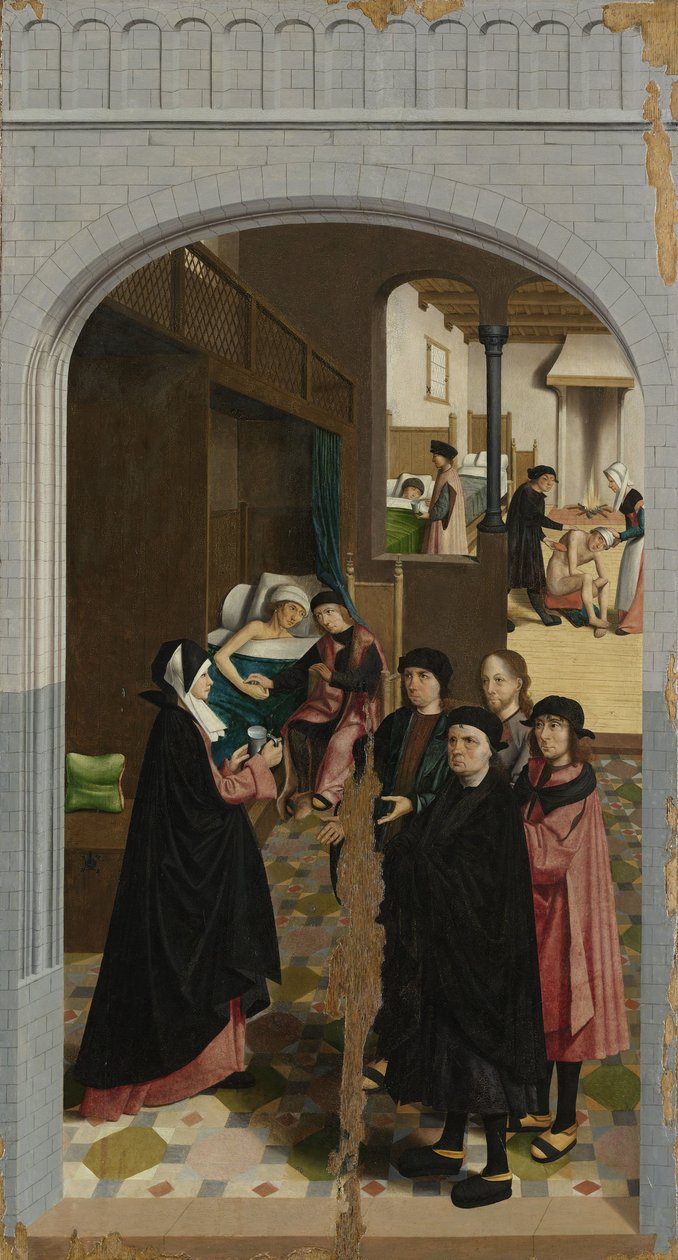 Le sette opere di misericordia: Confortare i malati da Master of Alkmaar