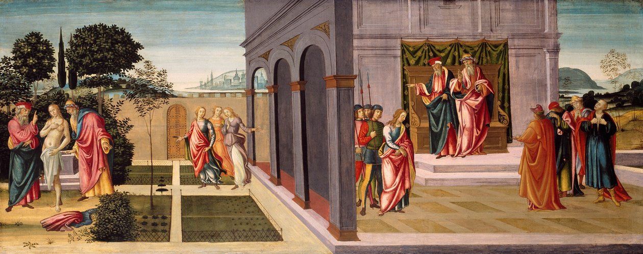 Susanna e i vecchioni nel giardino, e il processo di Susanna davanti ai vecchioni da Master of Apollo and Daphne
