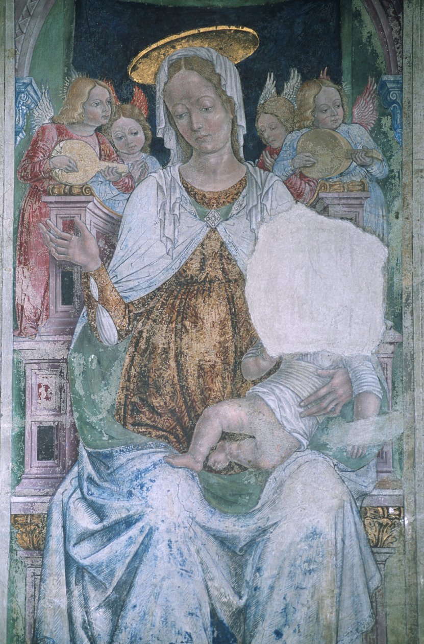Italia, Piemonte, Serralunga di Crea, Sacro Monte di Crea, Basilica di Santa Maria Assunta, cappella, affresco da Master of Crea