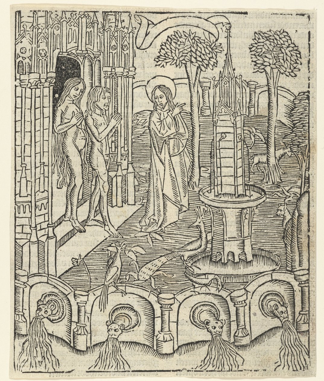 Dio mostra il Paradiso ad Adamo ed Eva da Master of Delft (attributed to)