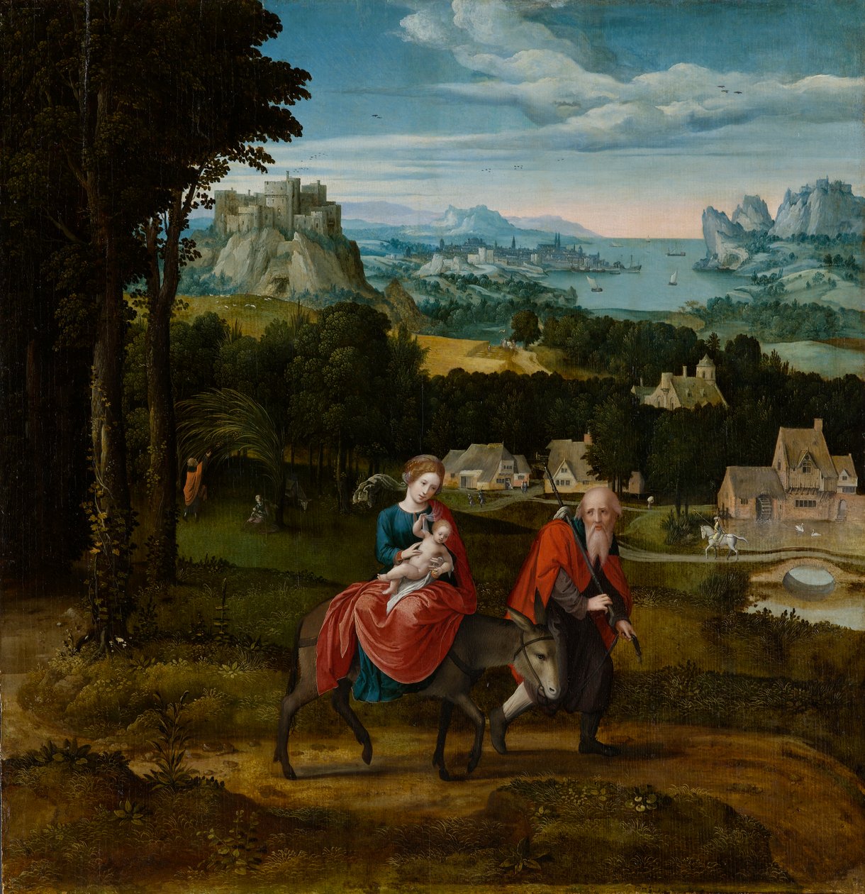 La fuga in Egitto, circa 1530-1535 da Master of Female Half Lengths