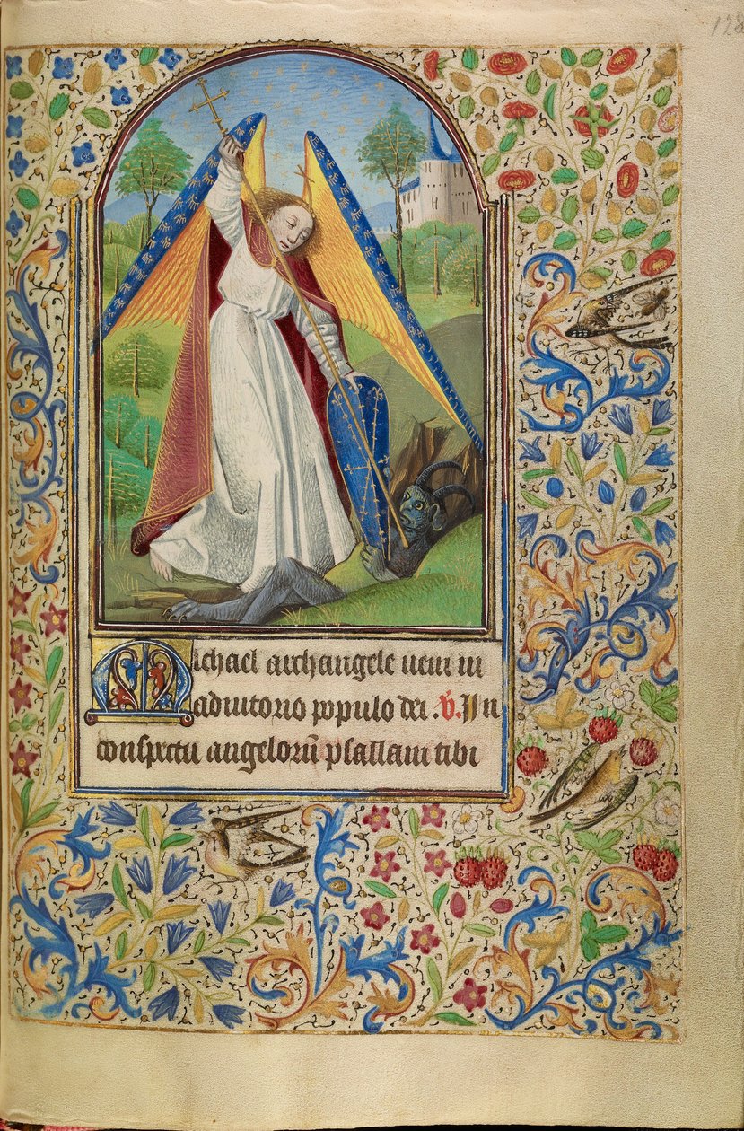 San Michele in lotta con il diavolo da Master of Jacques of Luxembourg
