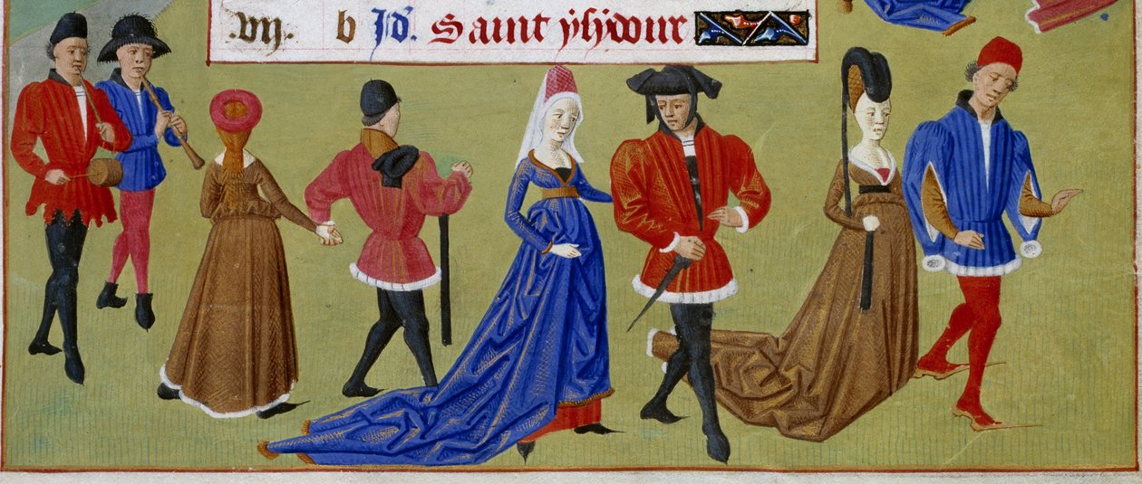 Maggio: i cortigiani passeggiano (dettaglio) da Master of Jean Rolin II
