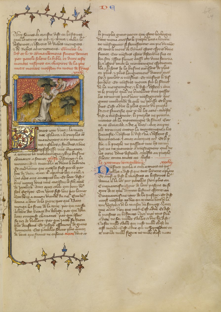 Mosè riceve le tavole della legge da Master of Jean de Mandeville