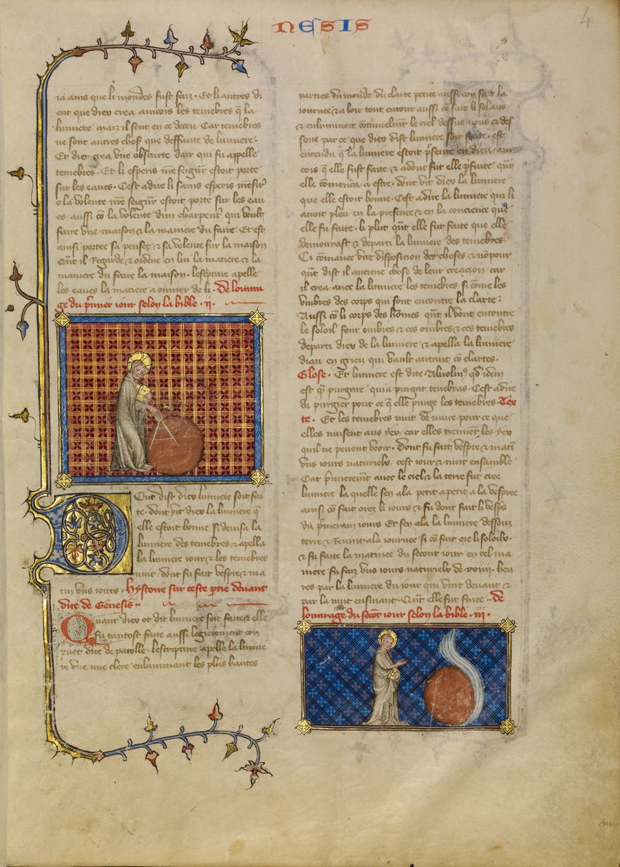 La creazione del mondo; La creazione dei cieli da Master of Jean de Mandeville