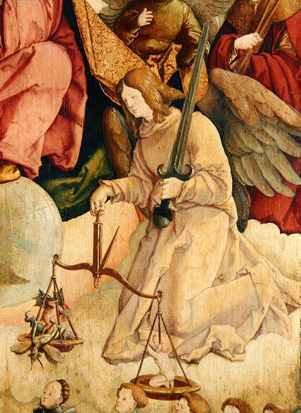 San Michele che pesa le anime (dettaglio) da Master of Messkirch