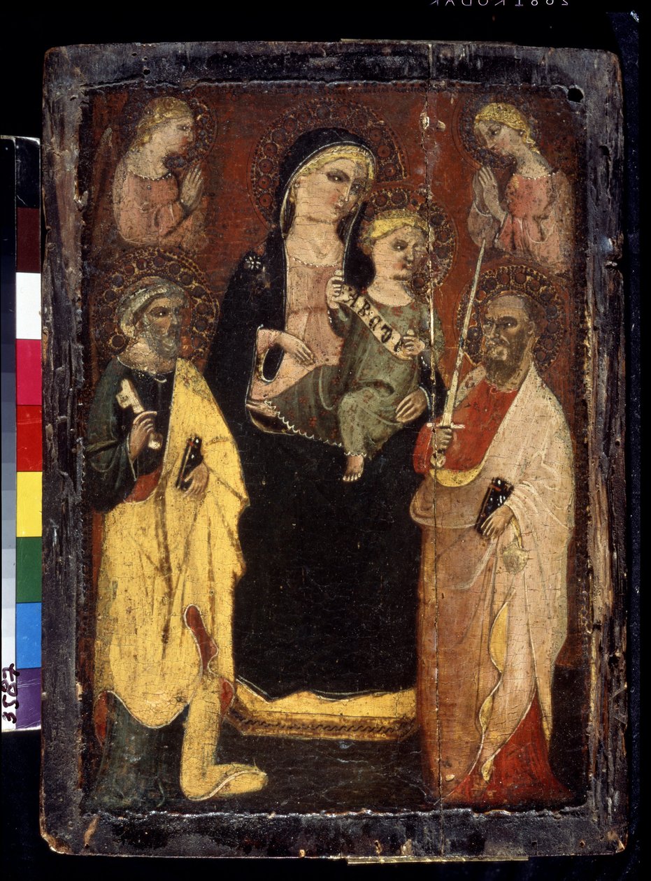 La Vergine con il Bambino tra San Pietro e San Paolo da Master of San Jacopo a Mucciana