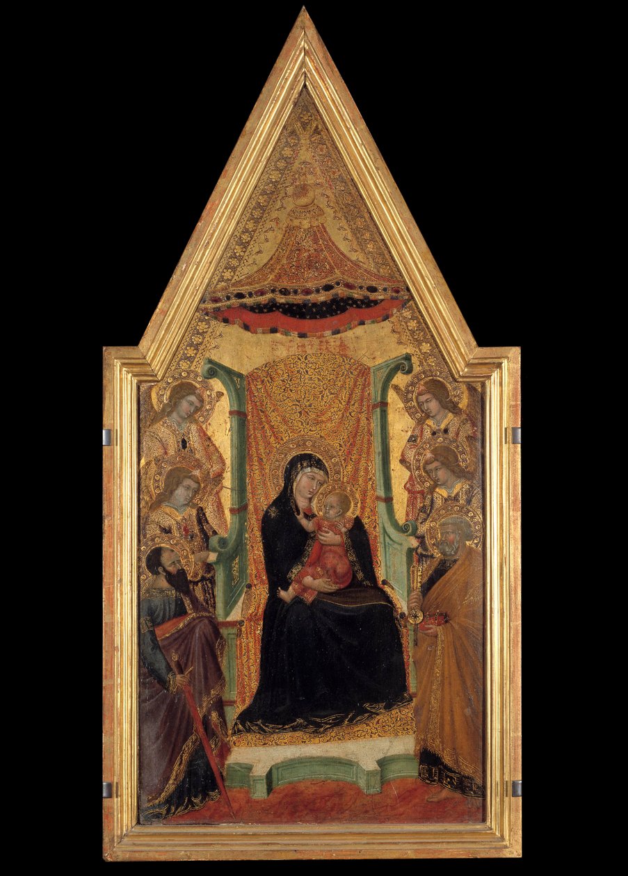 La Vergine in maestà tra San Paolo, San Pietro e quattro angeli da Master of Santa Maria di Castello
