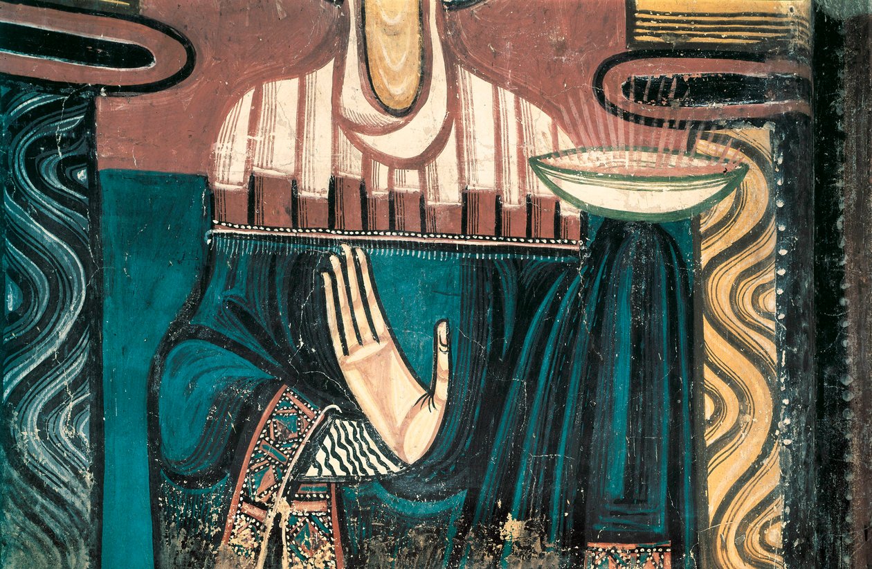 La Vergine (dettaglio). Affresco del Maestro di San Clemente de Taull. Circa 1123. Dall