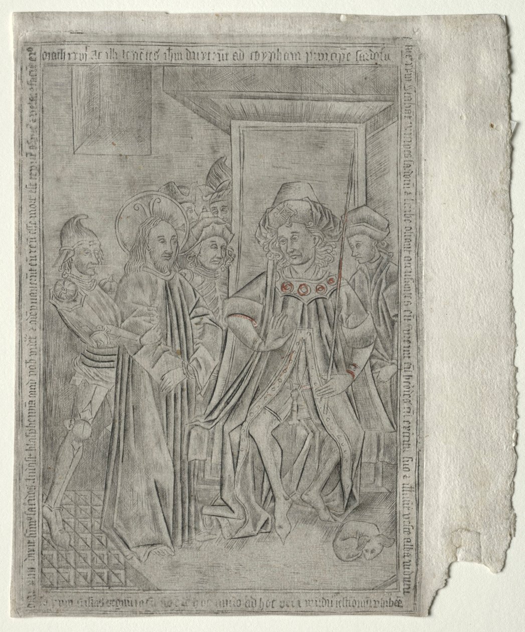 La Passione:  Cristo davanti a Caifa da Master of the Banderoles
