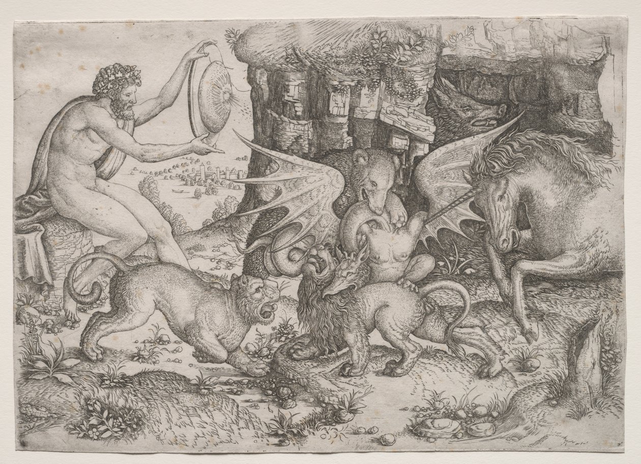 Tema allegorico: Combattimento di animali da Master of the Beheading of St. John