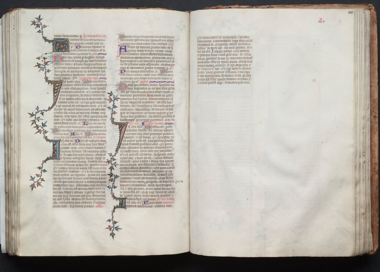 Il Messale di Gotha: Fol. 101v, Testo, c. 1375 da Master of the Boqueteaux
