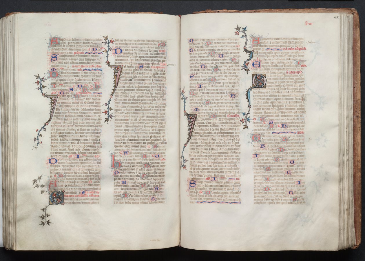 Il Messale di Gotha: Fol. 105r, Testo, ca. 1375 da Master of the Boqueteaux