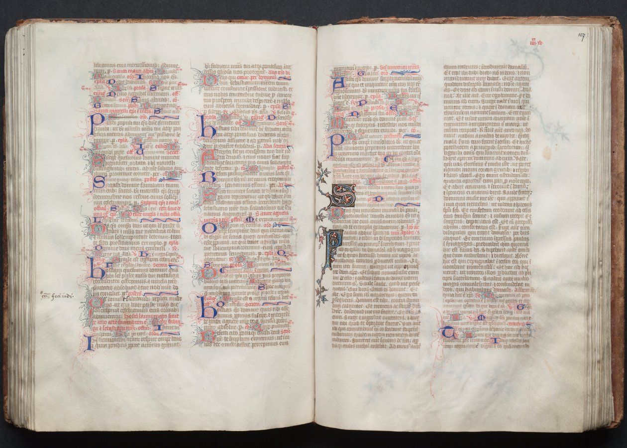 Il Messale di Gotha: Fol. 106v, Testo, c. 1375 da Master of the Boqueteaux
