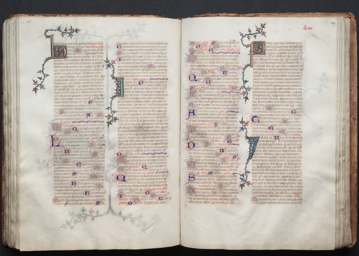 Il Messale di Gotha: Fol. 108v, Testo, c. 1375 da Master of the Boqueteaux