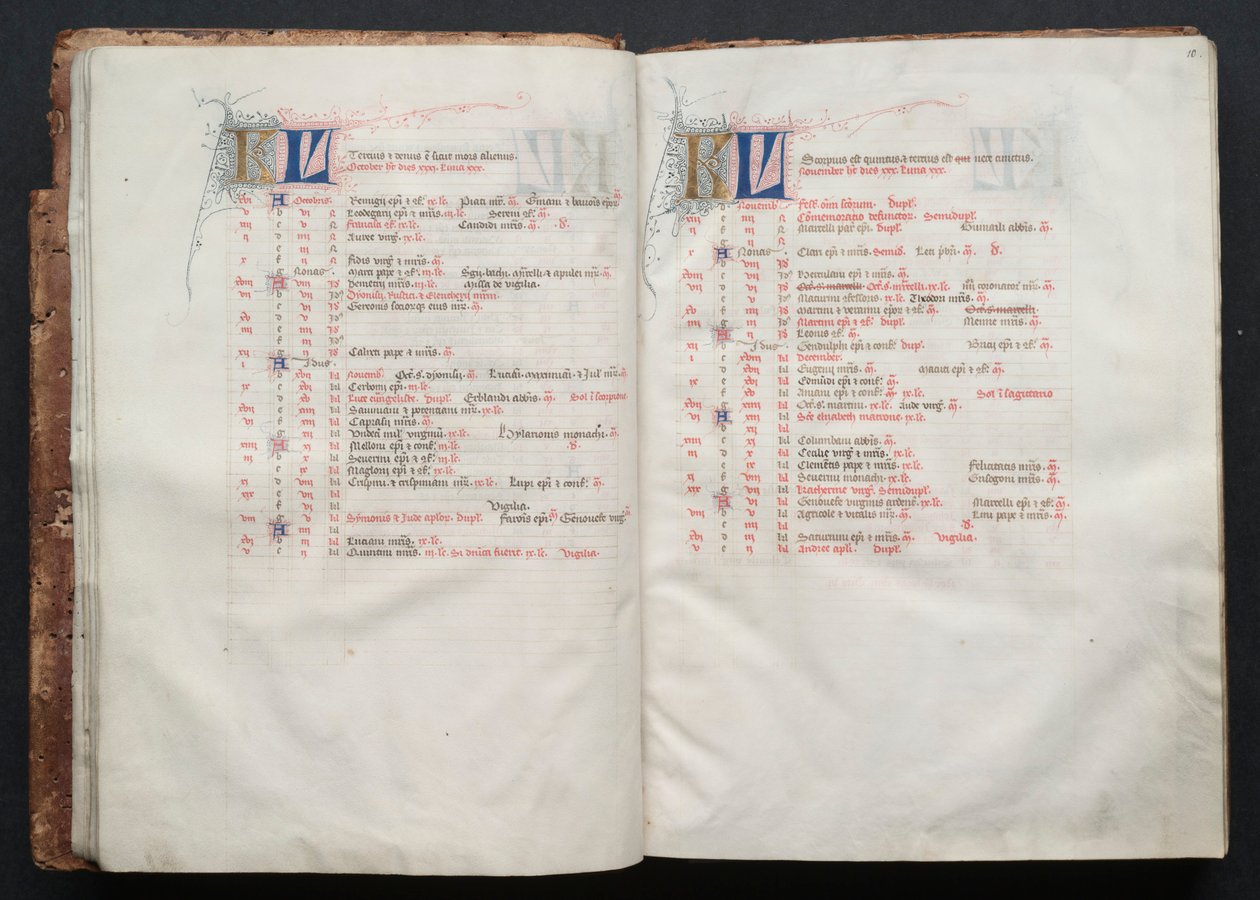 Il Messale di Gotha:  Fol. 10r, Testo da Master of the Boqueteaux
