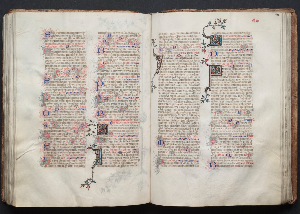Il Messale di Gotha: Fol. 111r, Testo, c. 1375 da Master of the Boqueteaux