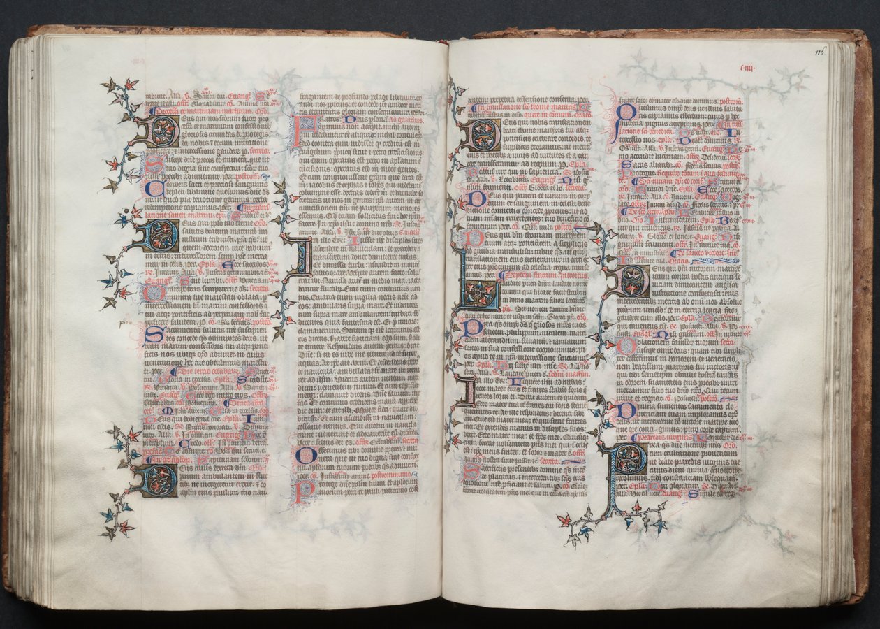 Il Messale di Gotha: Fol. 116r, Testo, c. 1375 da Master of the Boqueteaux