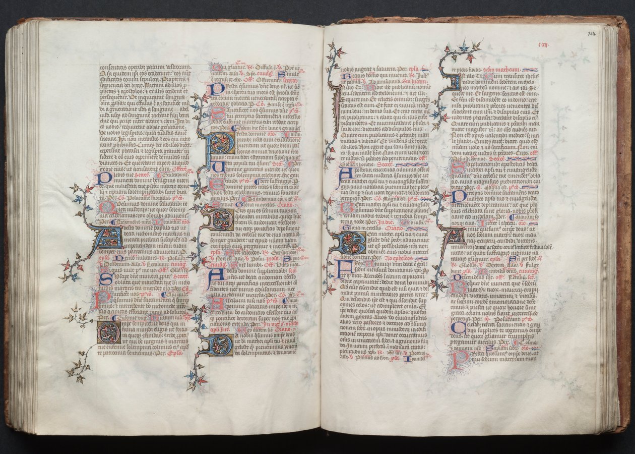 Il Messale di Gotha: Fol. 124r, Testo, c. 1375 da Master of the Boqueteaux