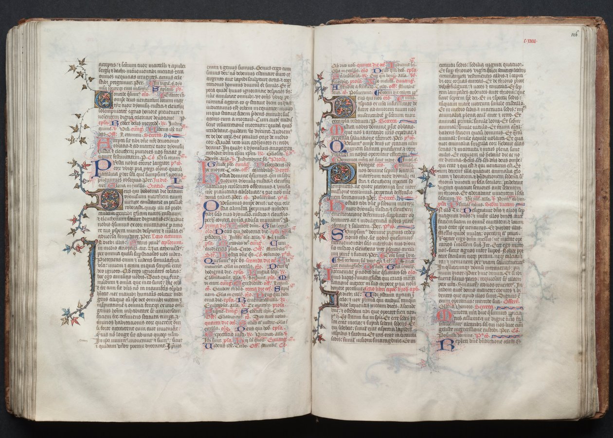 Il Messale di Gotha: Fol. 125v, Testo, c. 1375 da Master of the Boqueteaux