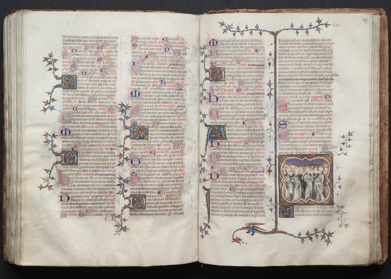 Il Messale di Gotha: Fol. 126v, Testo, ca. 1375 da Master of the Boqueteaux