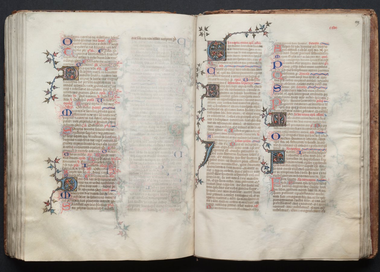 Il Messale di Gotha: Fol. 129r, Testo, ca. 1375 da Master of the Boqueteaux
