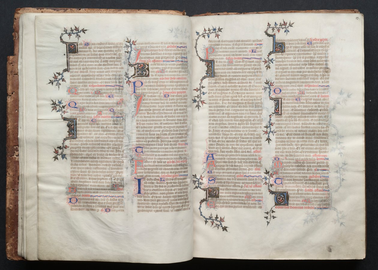Il Messale di Gotha: Fol. 12v, Testo, c. 1375 da Master of the Boqueteaux