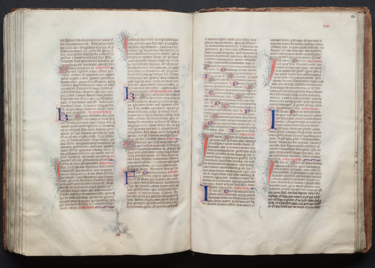 Il Messale di Gotha: Fol. 130v, Testo, c. 1375 da Master of the Boqueteaux